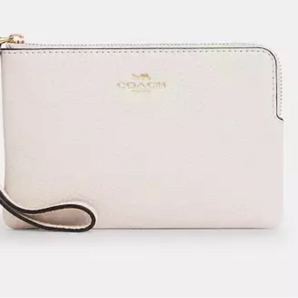 NWT Coach Corner Wristlet, Chalk (ivory). Includes Gift Box.